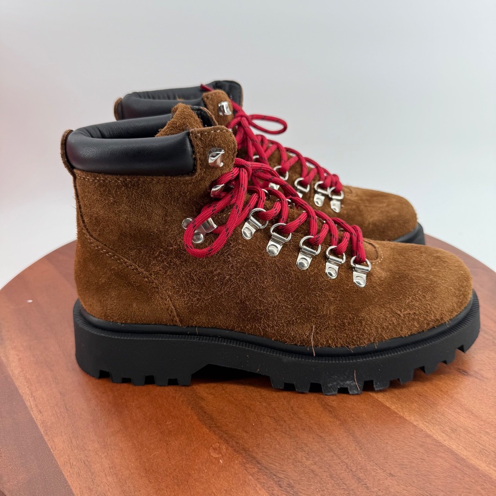 Maeve Anthropologie Hiker Boots Honey Brown Suede Lug Sole Women EU40 US 9-9.5